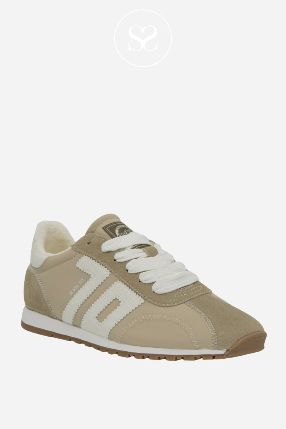 Back70 Beige Retro Trainers For Women - Asian