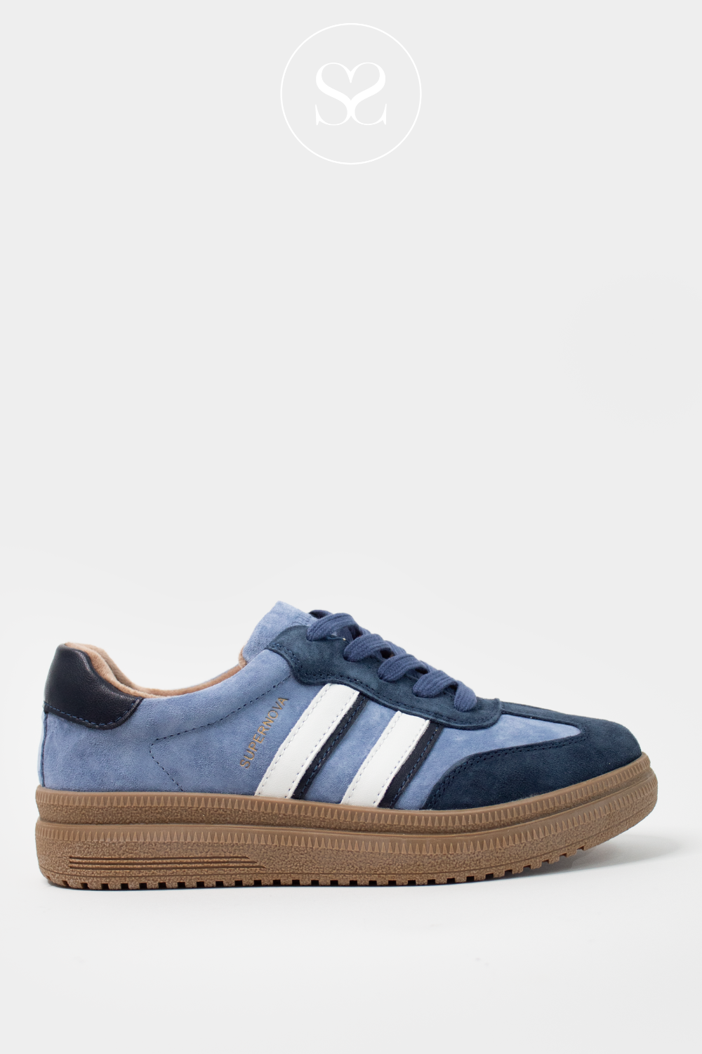 DRILLEYS BLUE & NAVY PLATFORM TRAINERS - EIGHTY THREE