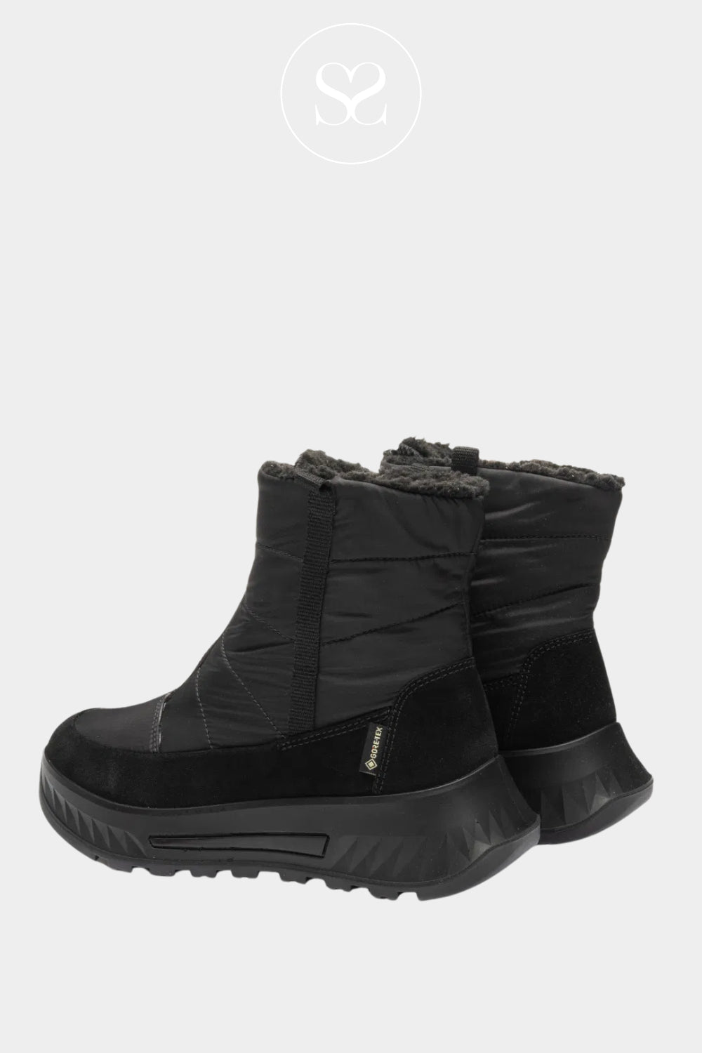 ARA BLACK TRAINER BOOTS WITH SOFT FLEESE LINING