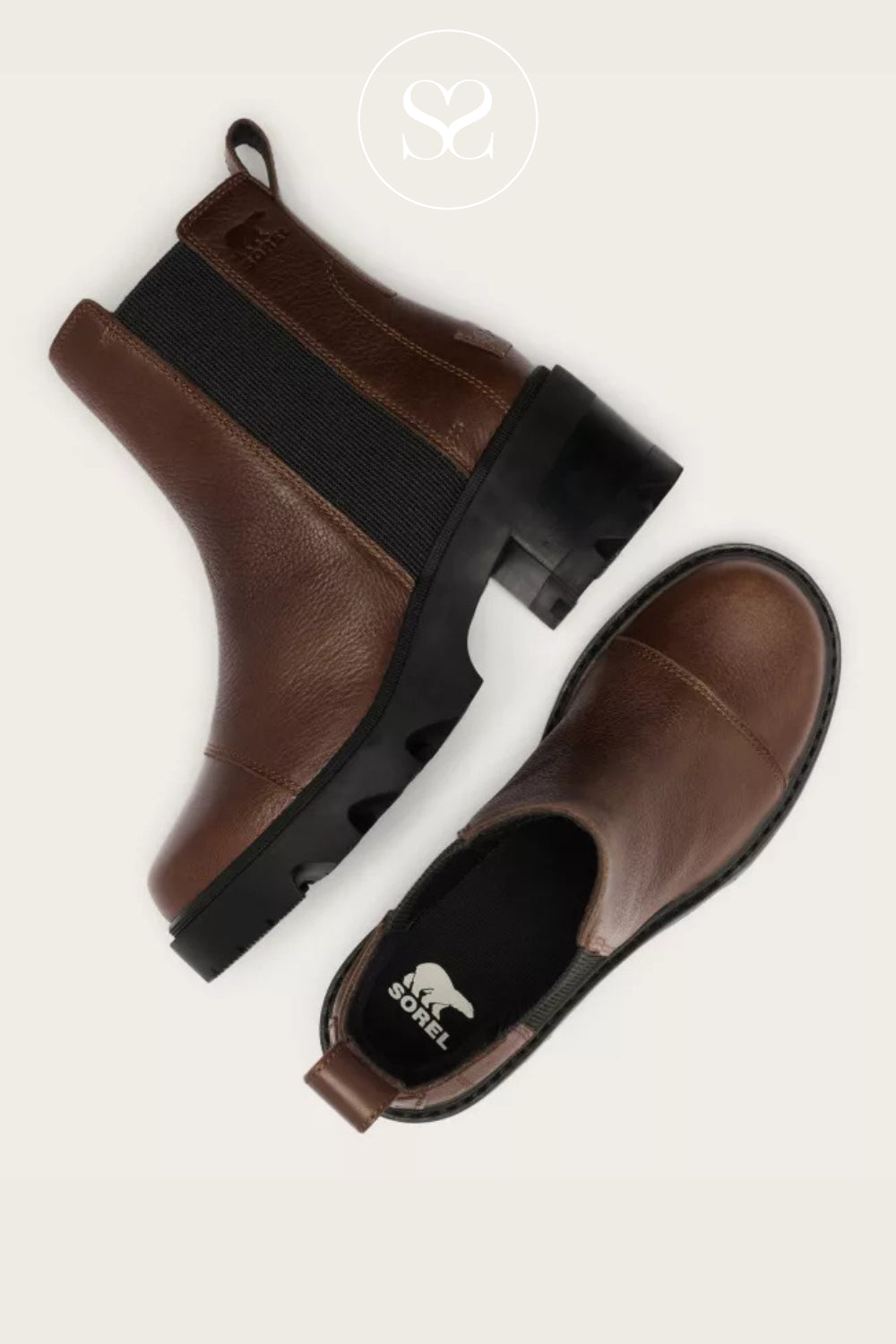 Sorel Chocolate Brown Waterproof Heeled Chelsea Boots - Joan Now