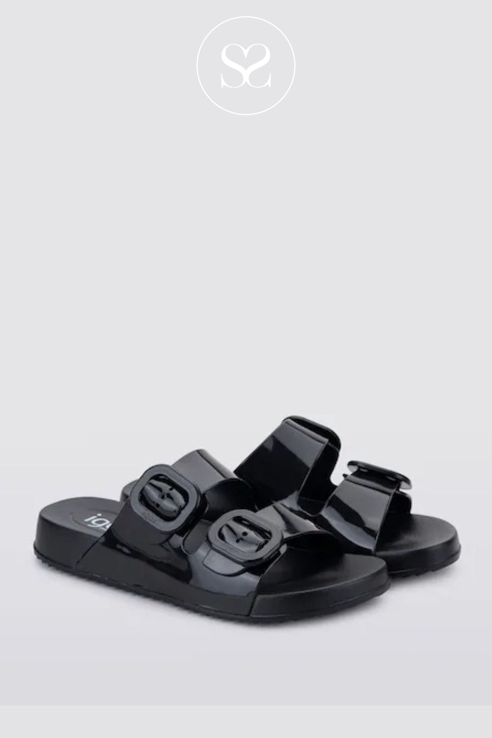 Igor Black Chunky Slider Sandals - Habana Brillo