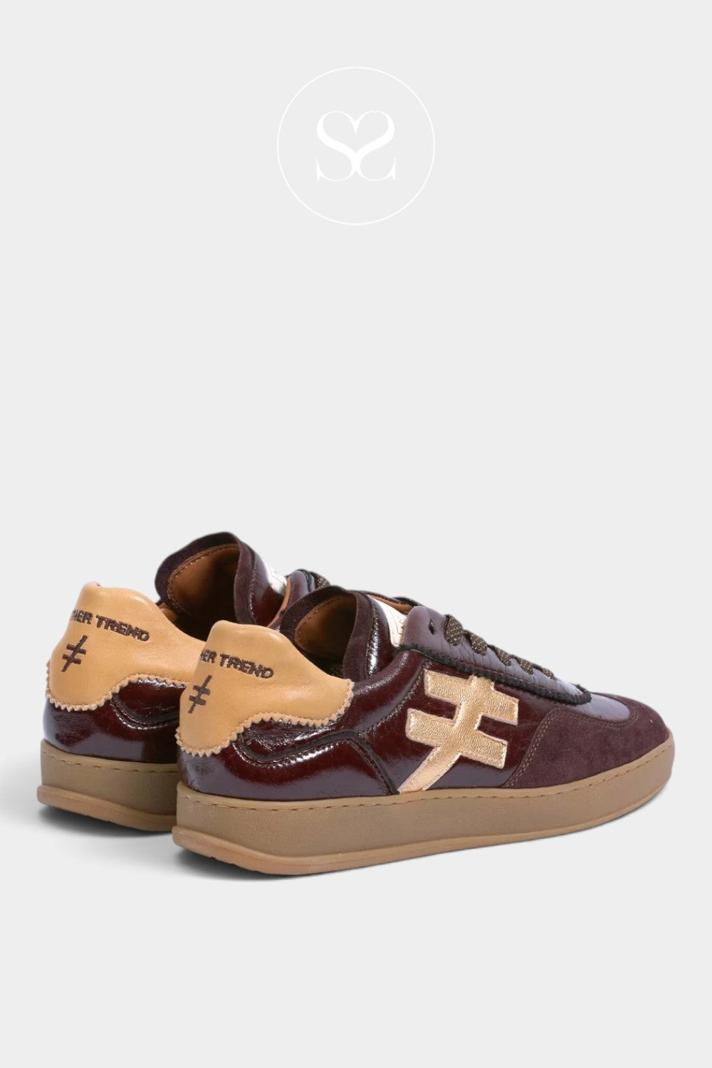 Another Trend Burgundy Leather & Suede Trainers A032-92