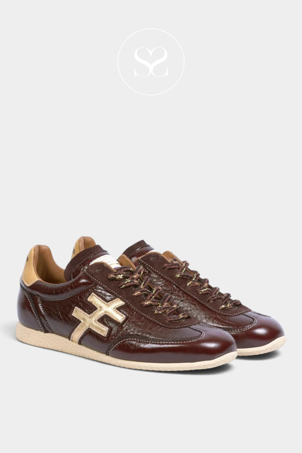 Another Trend Burgundy Patent Slim Trainers - A078-47