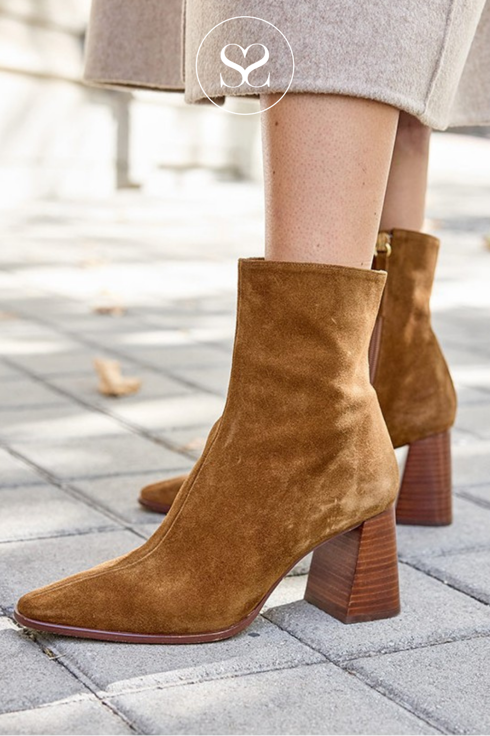 Tan suede heeled boots cheap