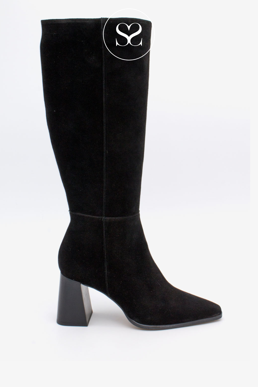 ANGEL ALRCON BLACK SUEDE KNEE HIGH BOOTS
