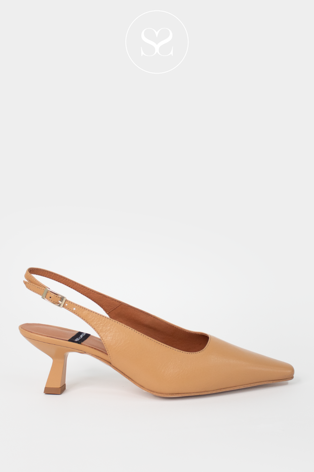 ANGEL ALARCON SYLVIE 25063 CAMEL LEATHER SLINGBACK SHOES