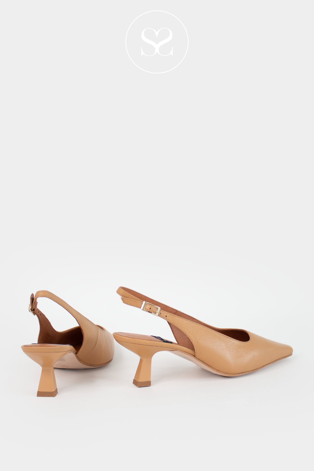 ANGEL ALARCON SYLVIE 25063 CAMEL LEATHER SLINGBACK SHOES