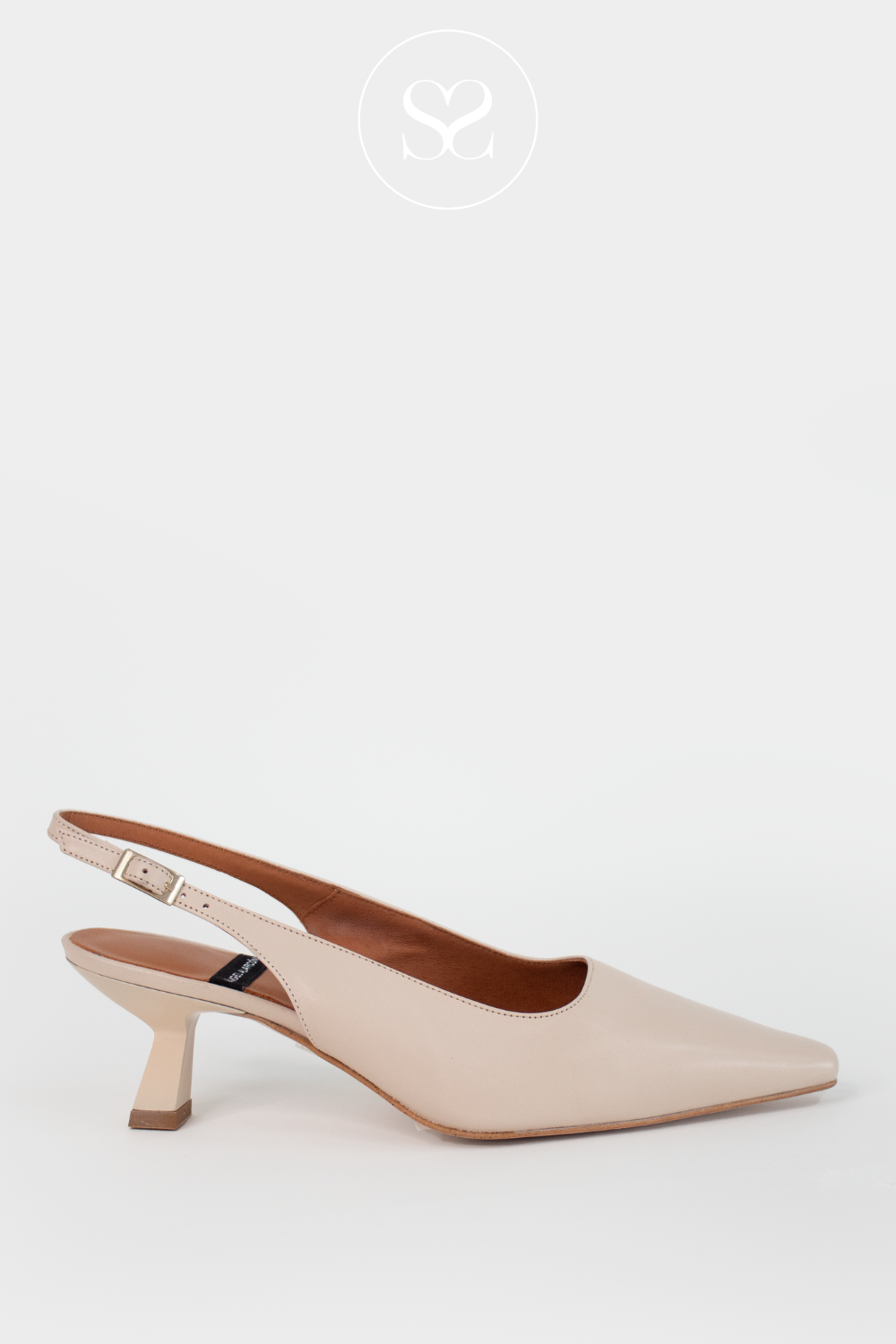 ANGEL ALARCON SYLVIE 25065 IVORY LEATHER SLINGBACK SHOES