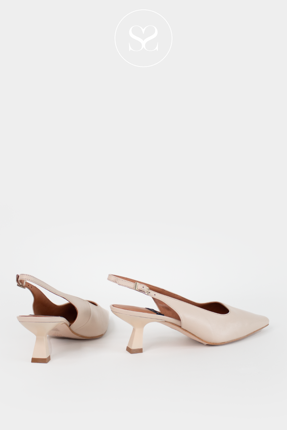 ANGEL ALARCON SYLVIE 25065 IVORY LEATHER SLINGBACK SHOES