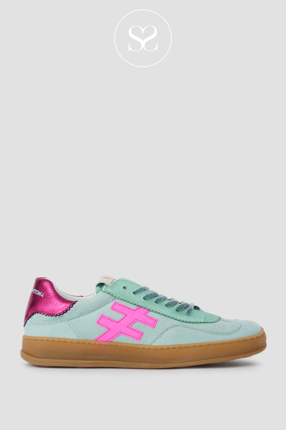 Another Trend Iconic Mint & pink trainers