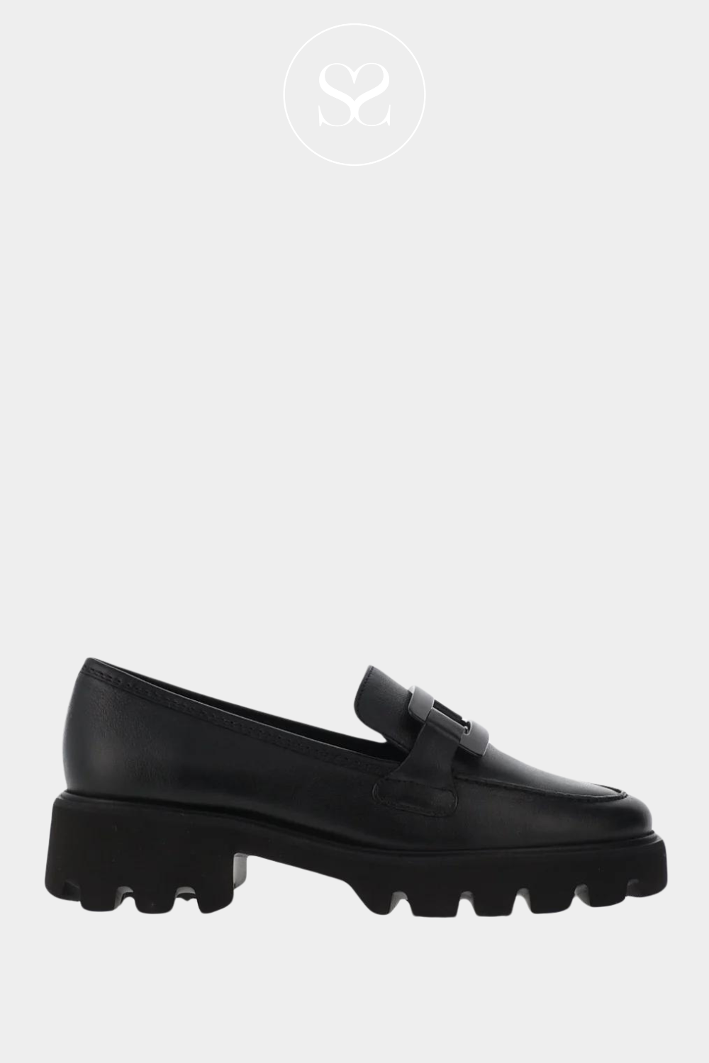 Ara 1221703 chunky black leather loafers