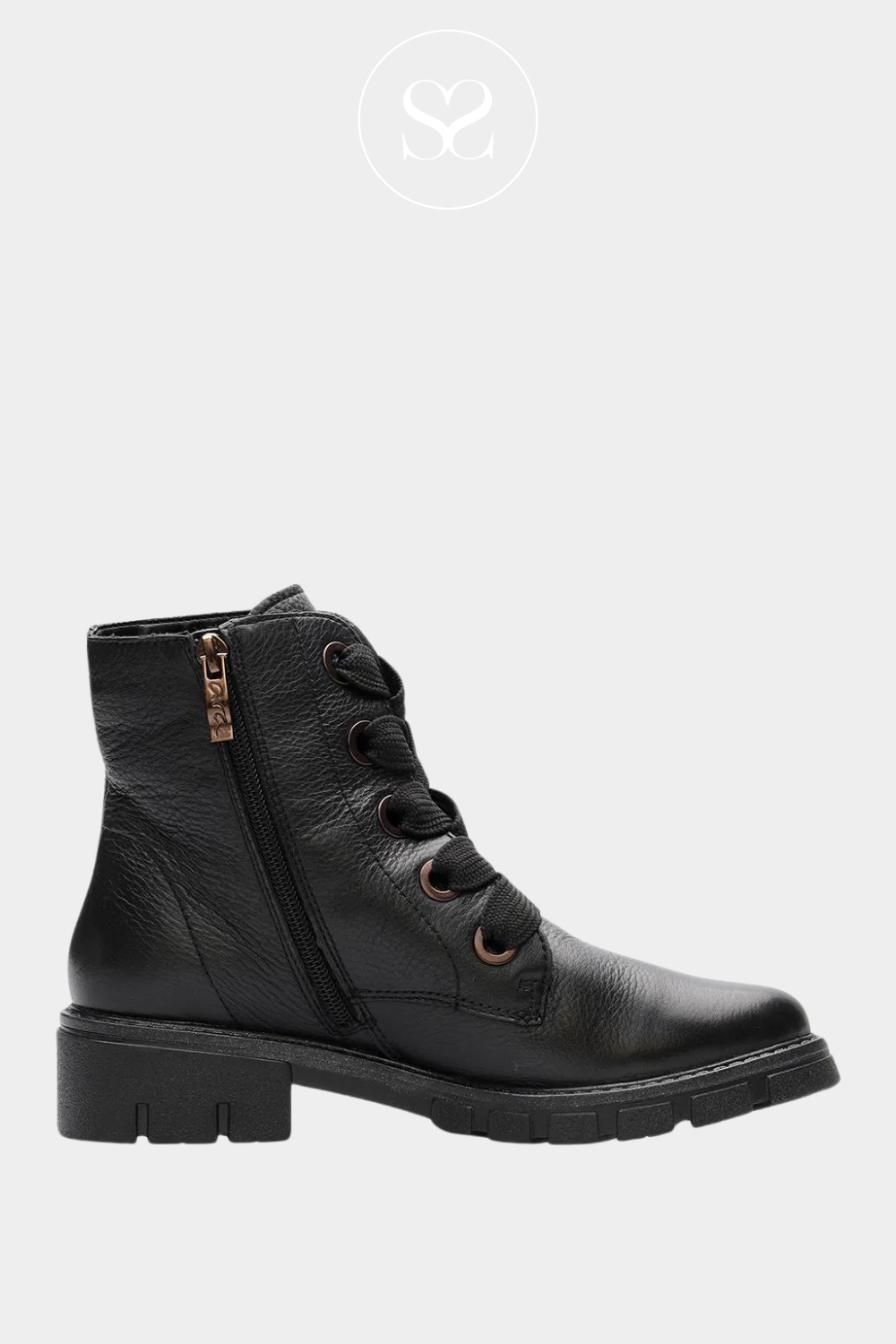 ARA 12 23126 BLACK LEATHER MILITARY BOOTS ARA BOOTS IRELAND