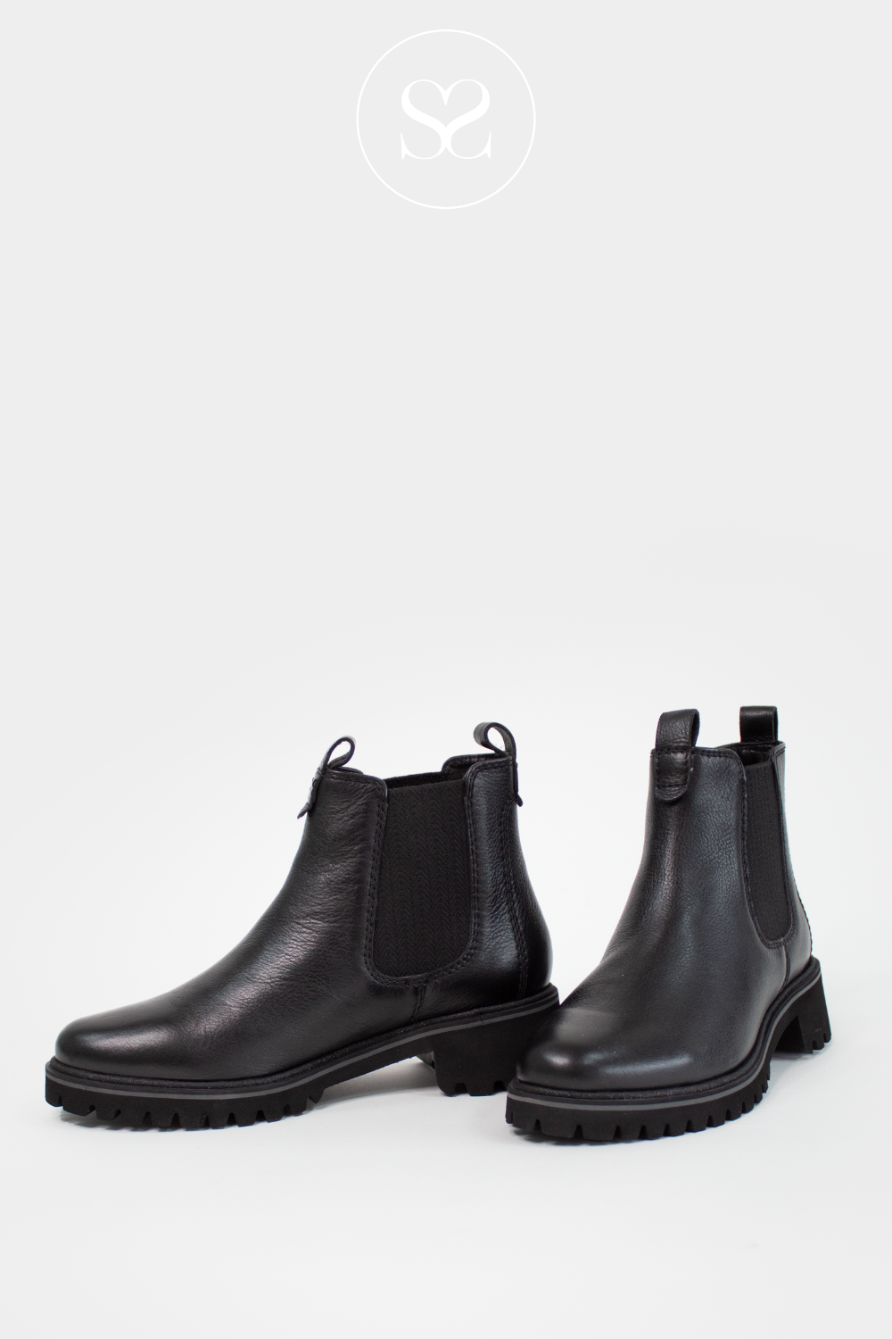 Ara 1231227 black leather chelsea boots