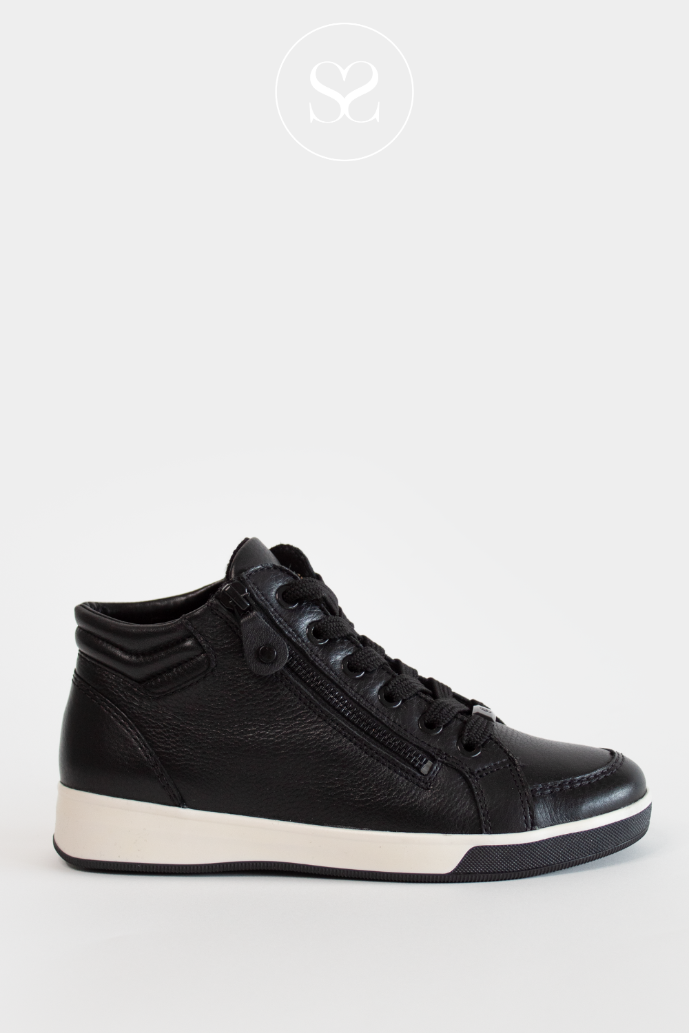 Black leather high top trainers womens shop