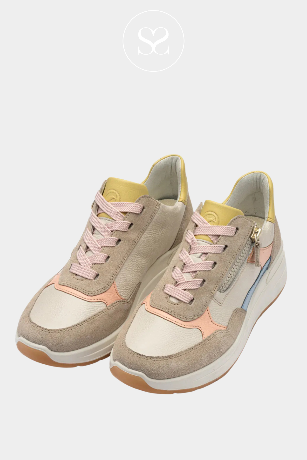 Pair of pastel-colored sneakers 