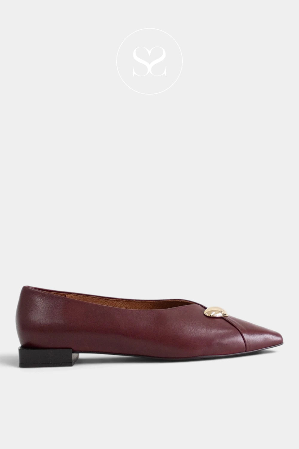 Angel Alarcon Burgundy Ballet Pumps - Elina 26505