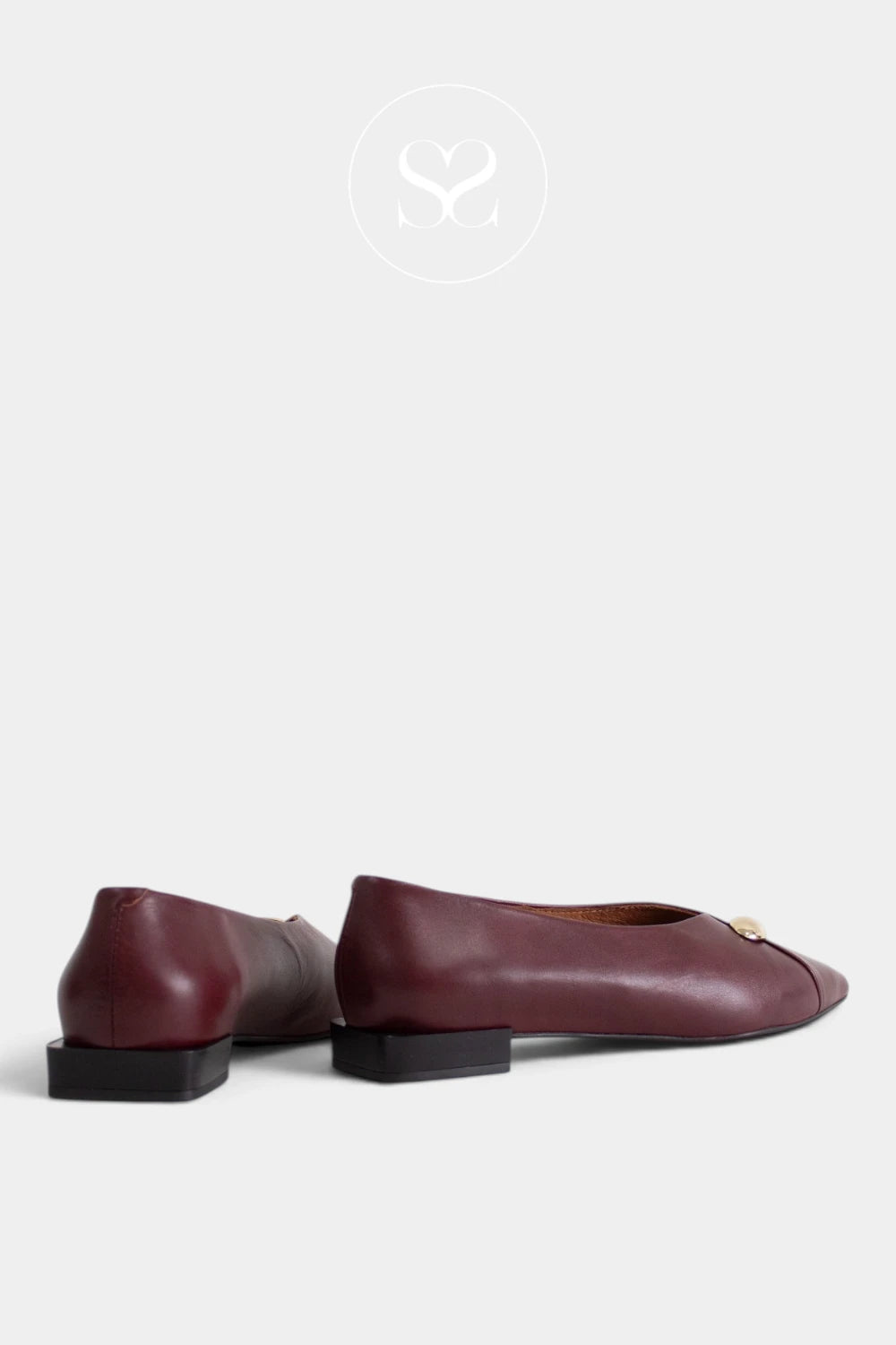 Angel Alarcon Burgundy Ballet Pumps - Elina 26505