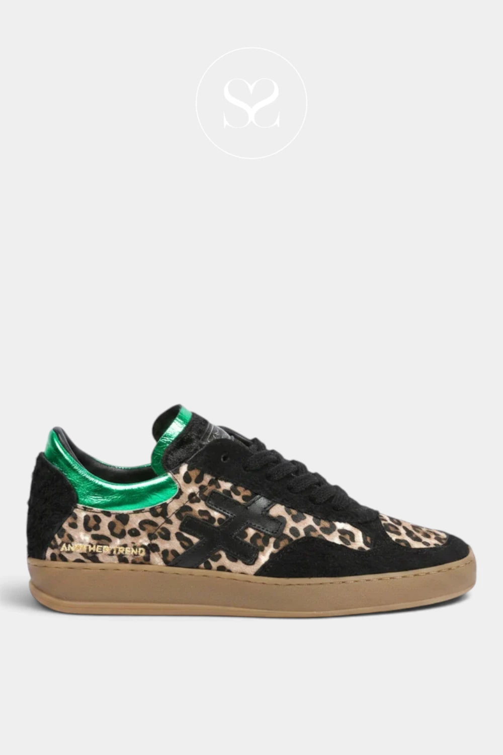 Another Trend Black & Leopard Trainers A034-88