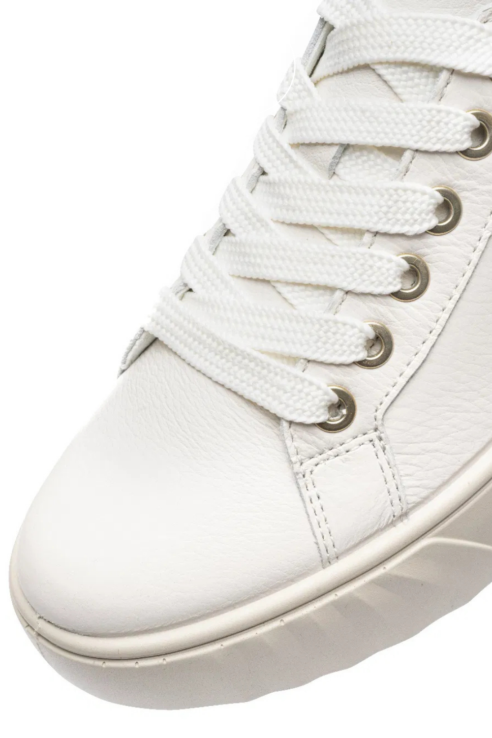 Off white trainers with laces and chunky sole
