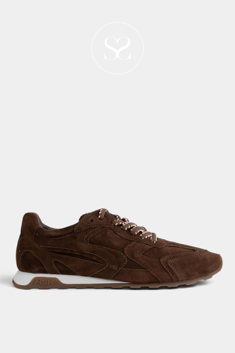Ash Brown Suede Retro Style Trainer - Kasar
