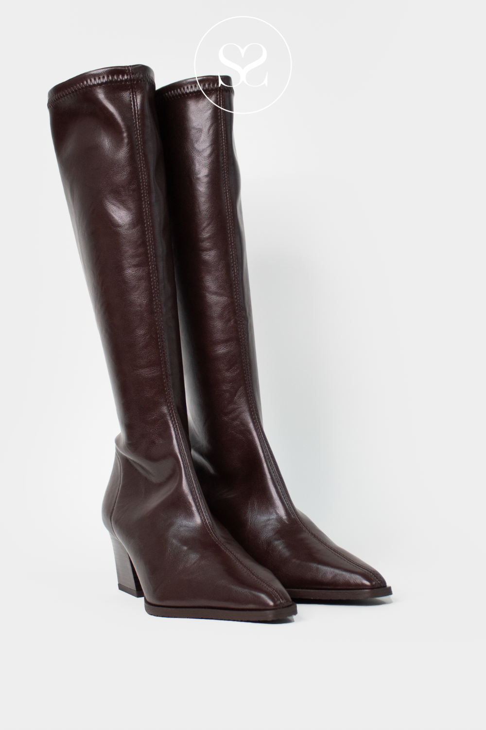 Miss Elastic Burgundy Knee High Sock Boots - 78041 Ireland 