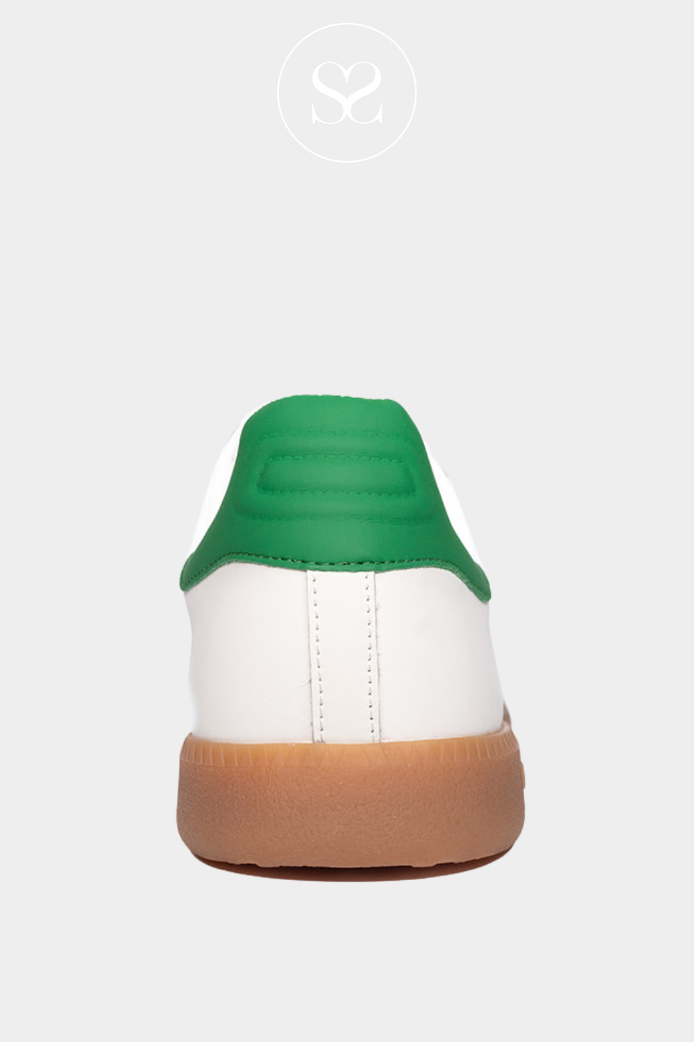 BACK 70 CLOUD 2505-13 WHITE LEATHER LOW PROFILE TRAINERS WITH GREEN DETAILING