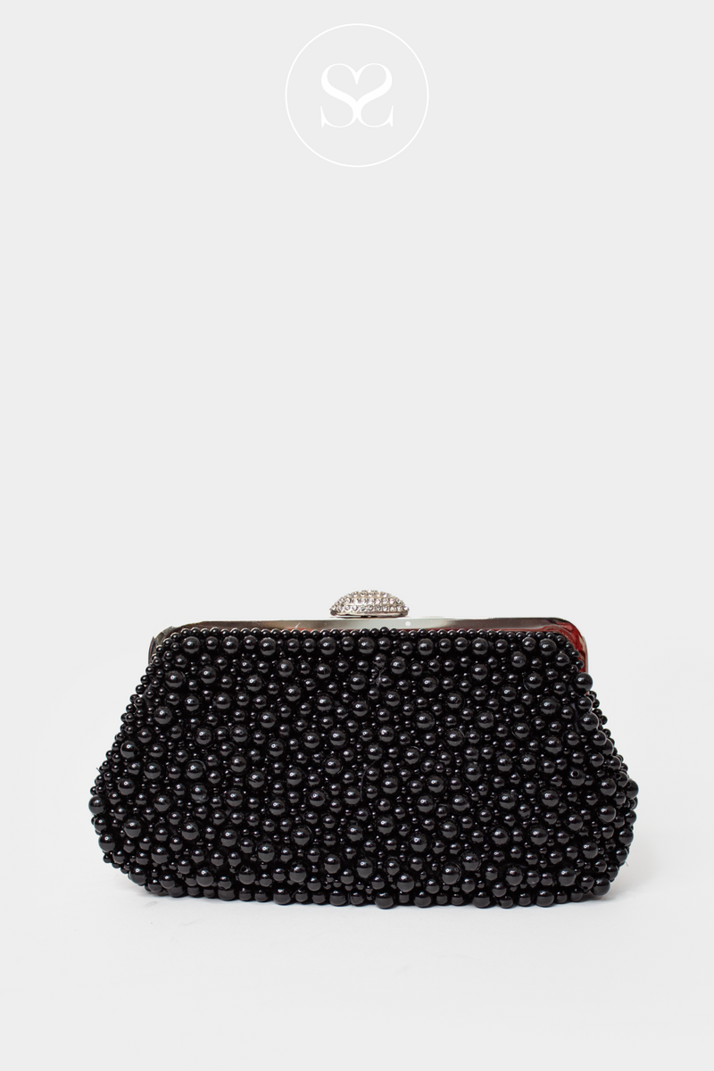 Black lace clutch bag clearance
