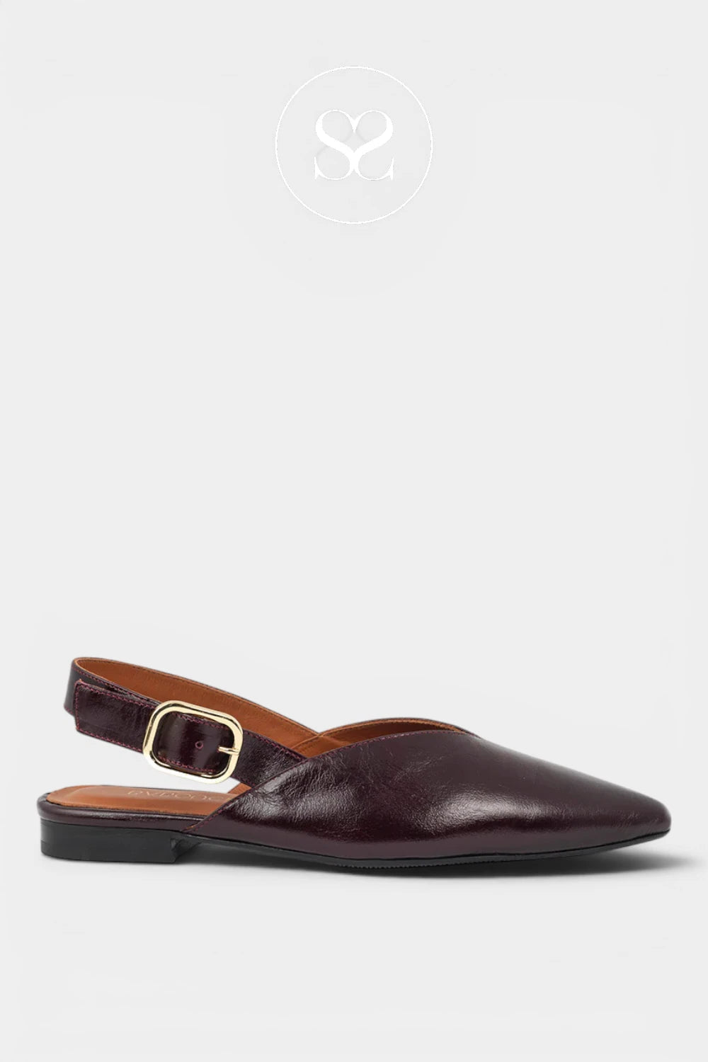 Babouche Wine Slingback Flats - Sheri