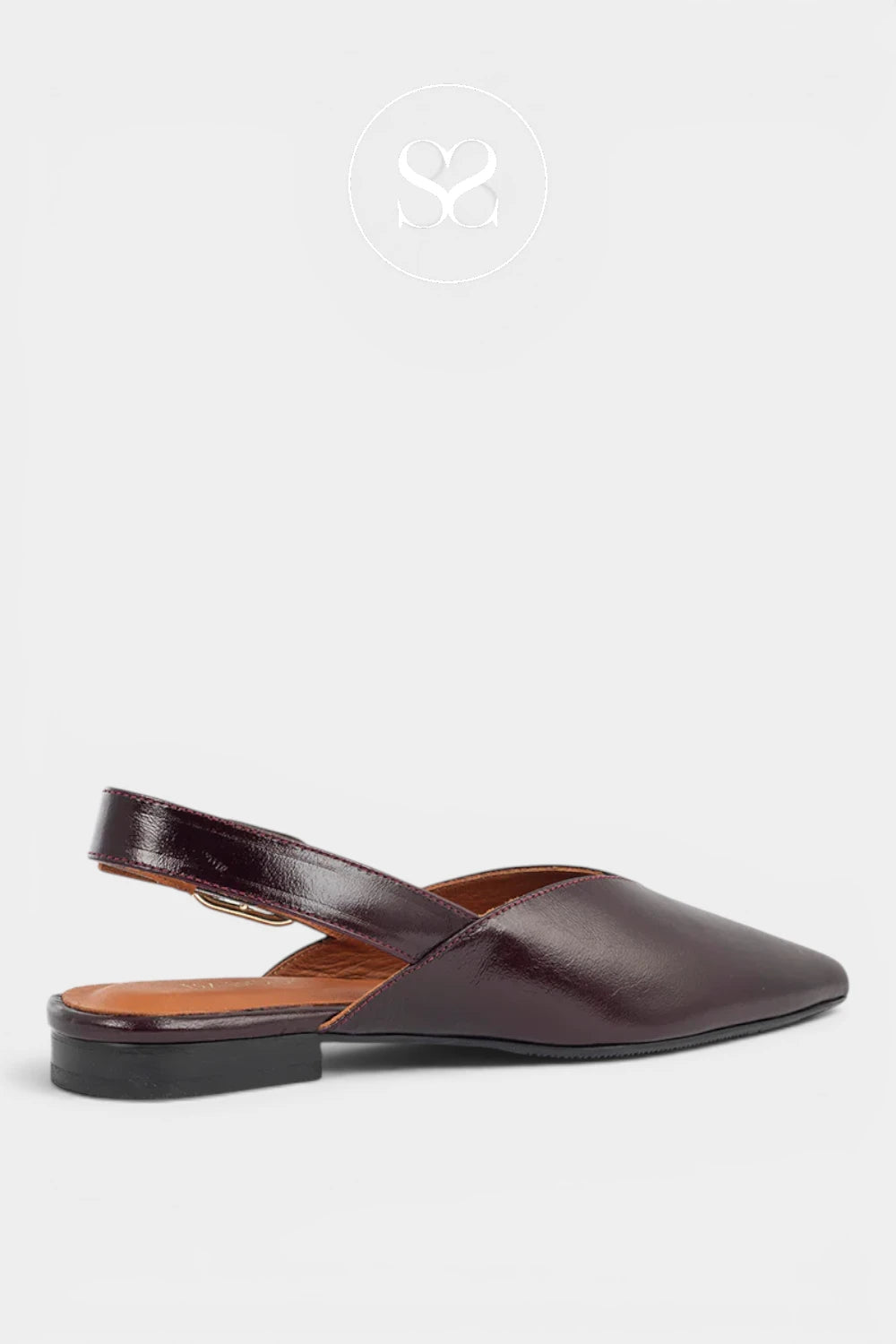 Babouche Wine Slingback Flats - Sheri