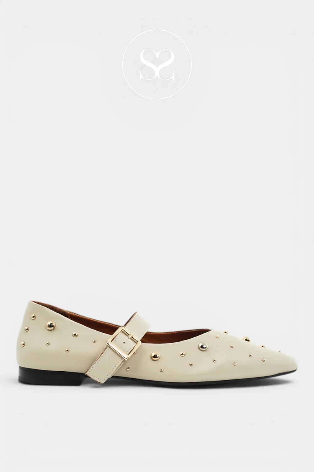 Babouche Off White Mary-Jane Flats - Celina
