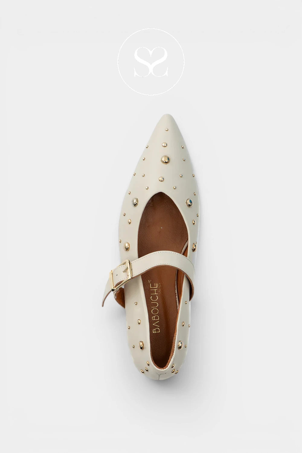 Babouche Off White Mary-Jane Flats - Celina