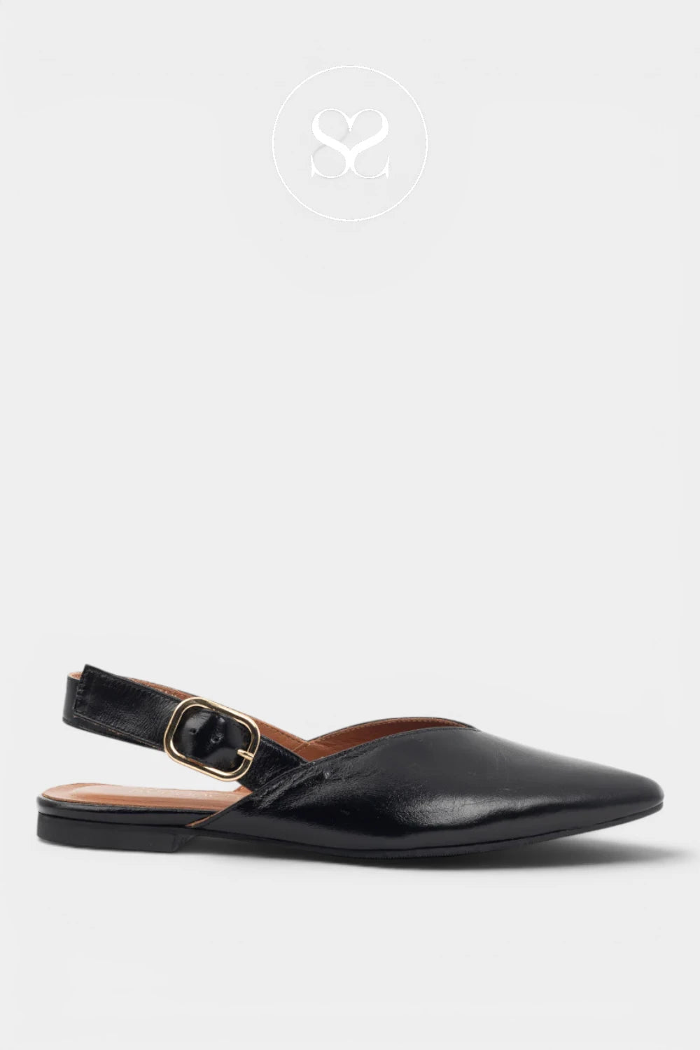 Babouche Black Slingback Flats - Sheri