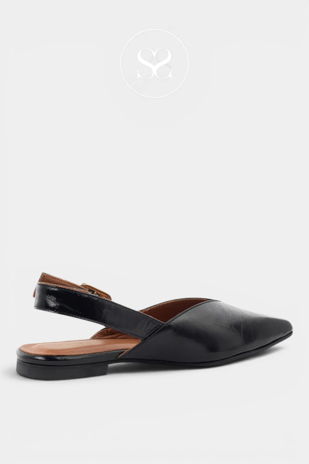 Babouche Black Slingback Flats - Sheri