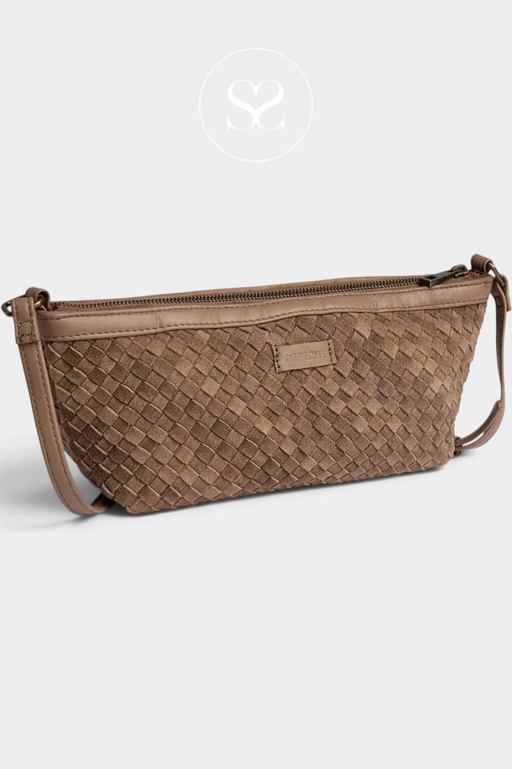 Depeche Taupe Woven Leather Shoulderbag - 17434