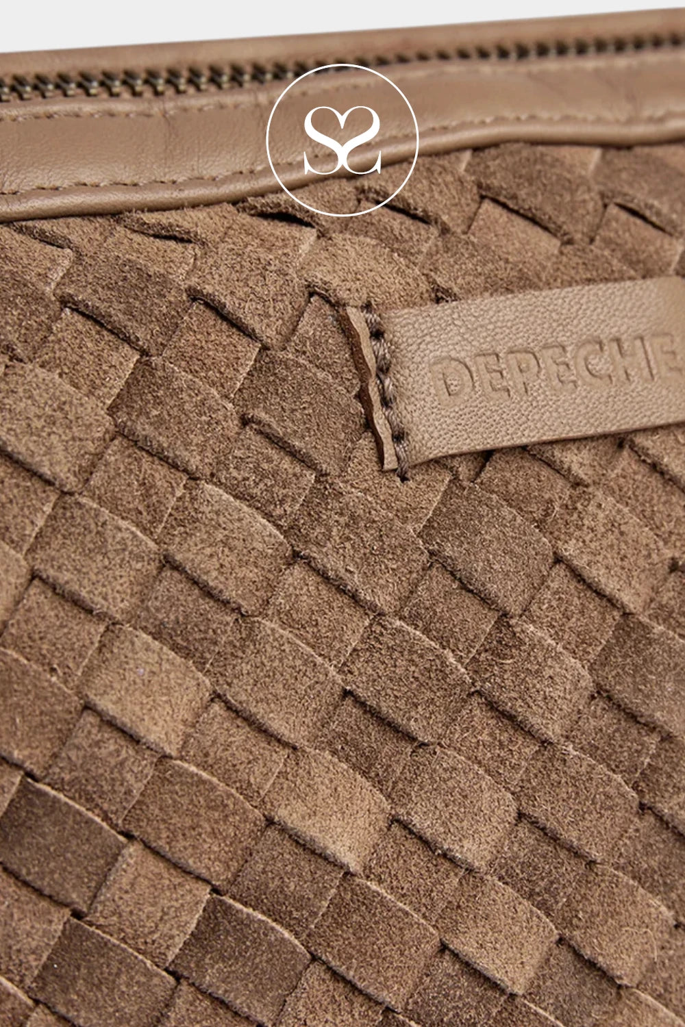 Depeche Taupe Woven Leather Shoulderbag - 17434