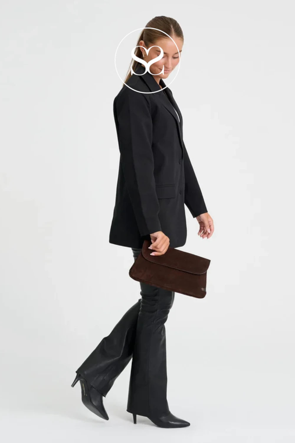 Depeche Chocolate Brown Suede Envelope Clutchbag - 17428