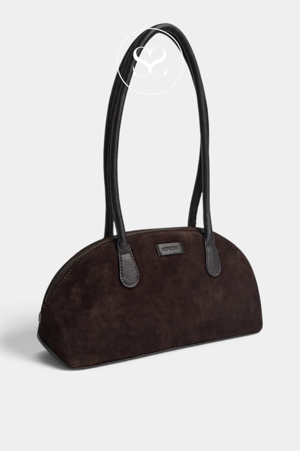 Depeche Chocolate Brown Suede/Leather Shoulder Bag 17438