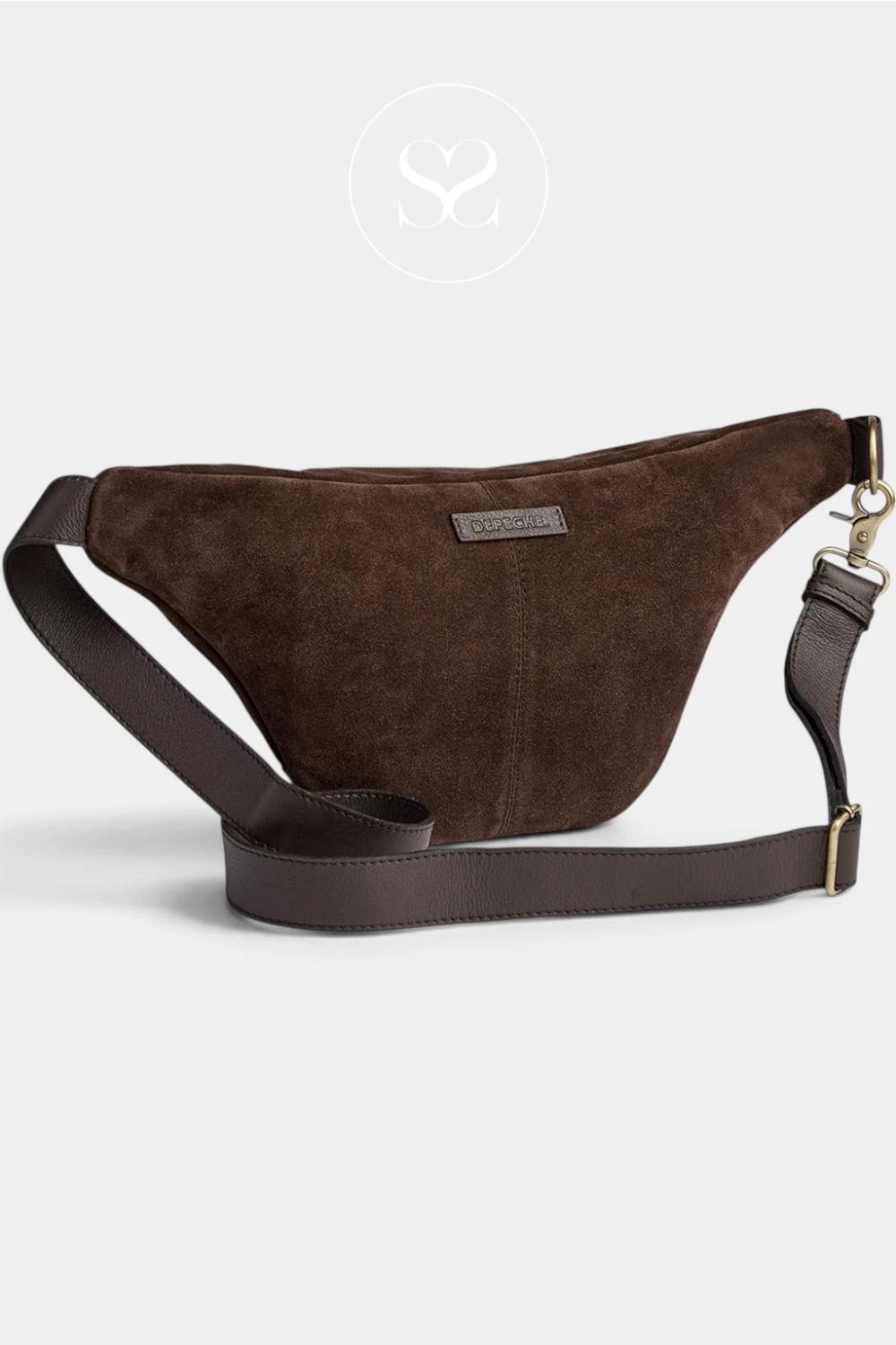 Depeche Chocolate Brown Suede Bumbag - 16618