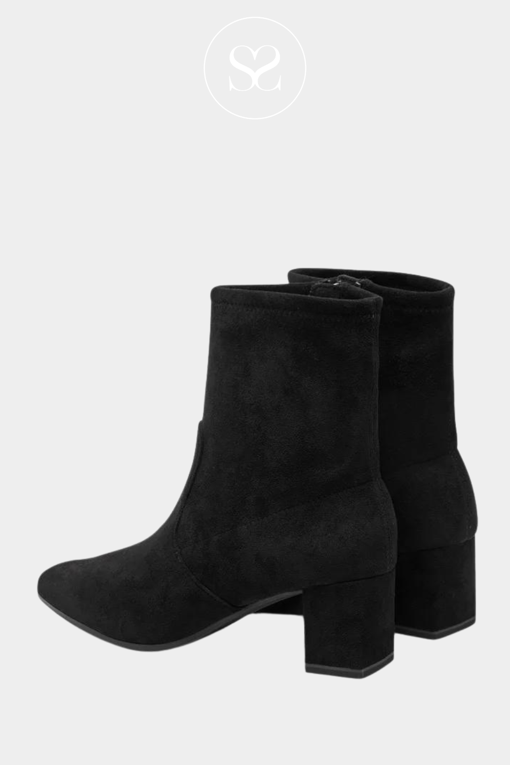 CAPRICE 9 25354 41 BLACK STRETCH BLOCK HEEL BOOTS