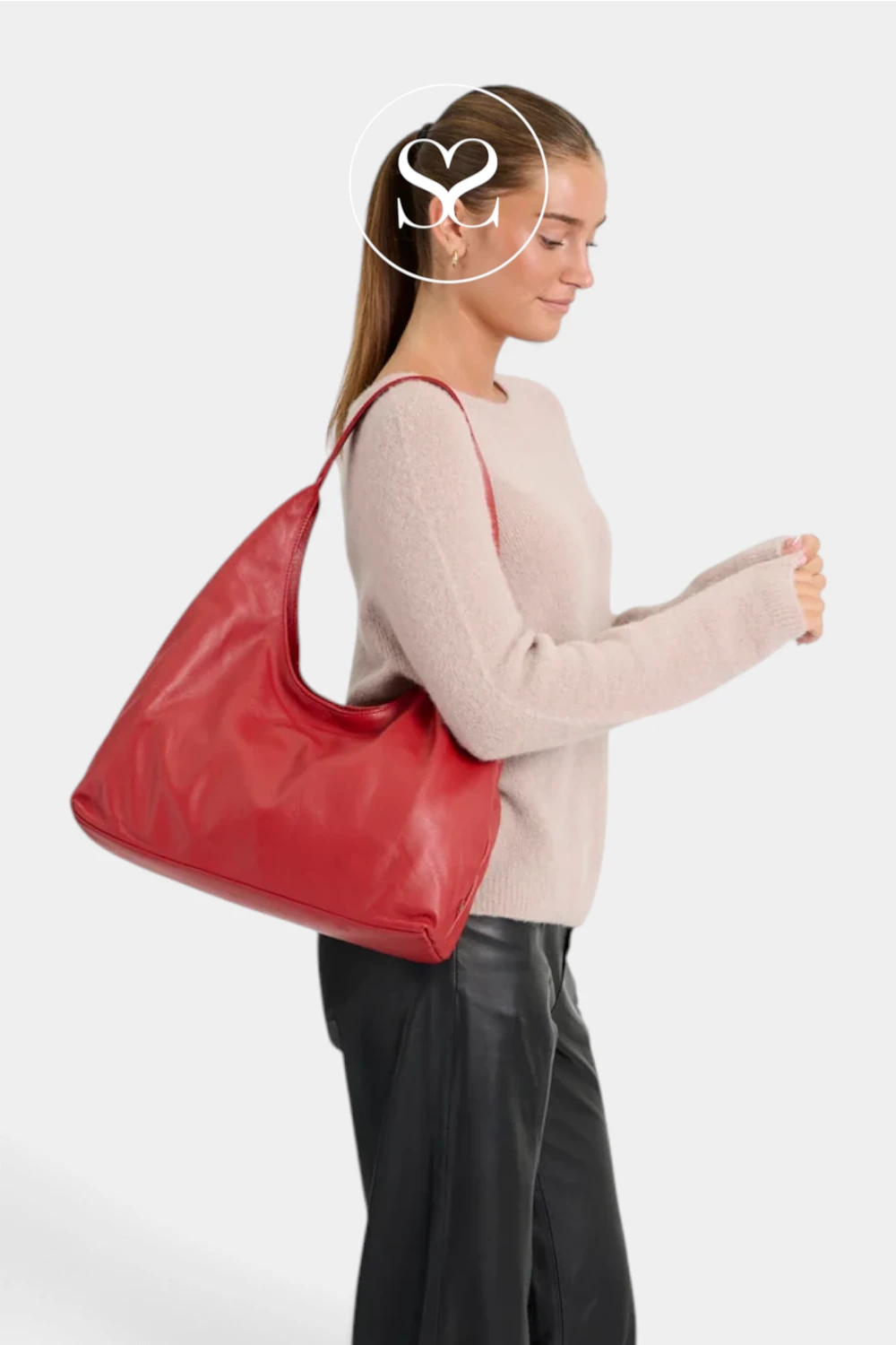 Depeche Red Shopper Style Handbag - 17142