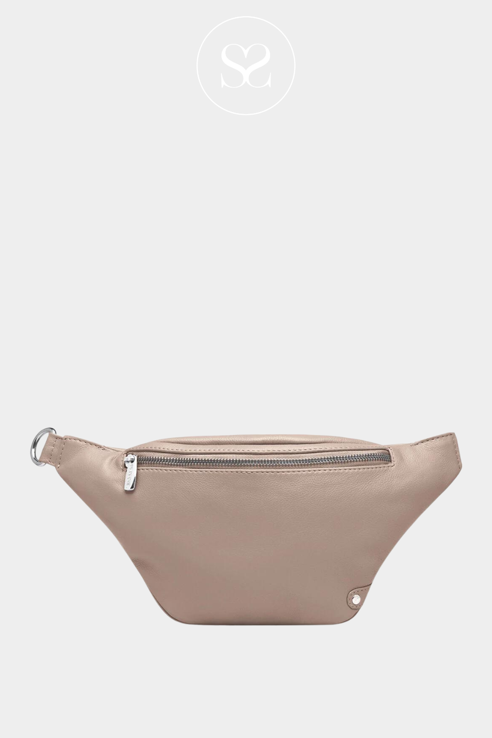 Depeche taupe leather crossbody bumbag