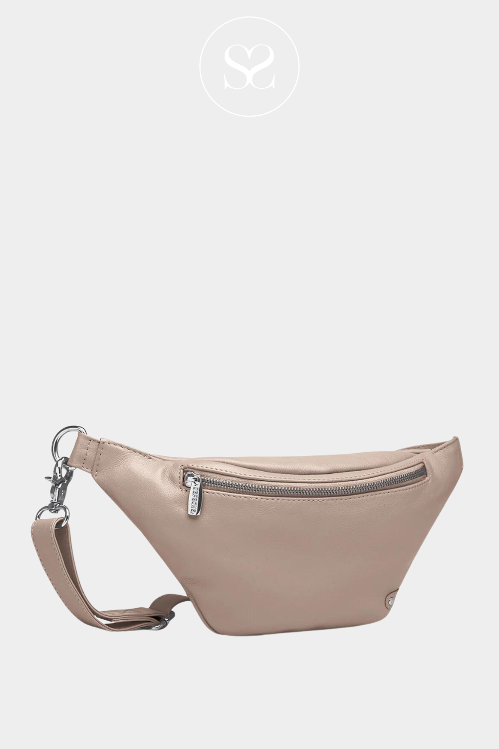 depeche 12556 taupe leather bum bag
