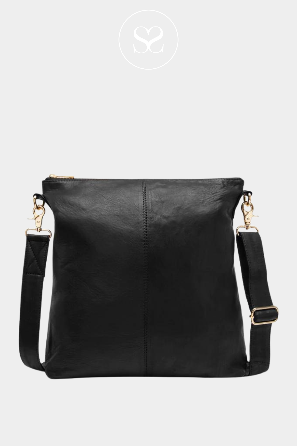 DEPECHE 14922 BLACK LEATHER BAG