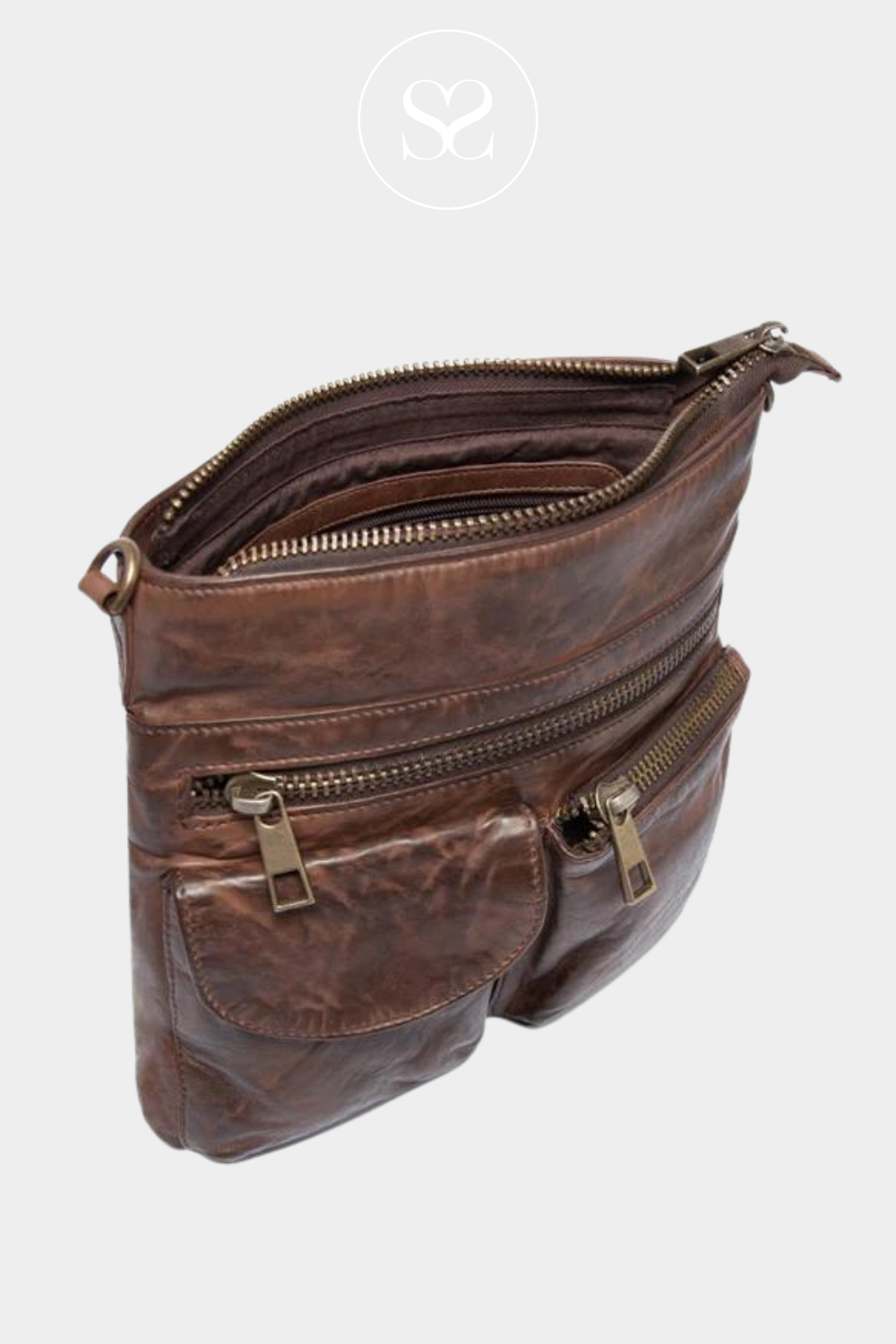 Depeche brown leather handbag Ireland