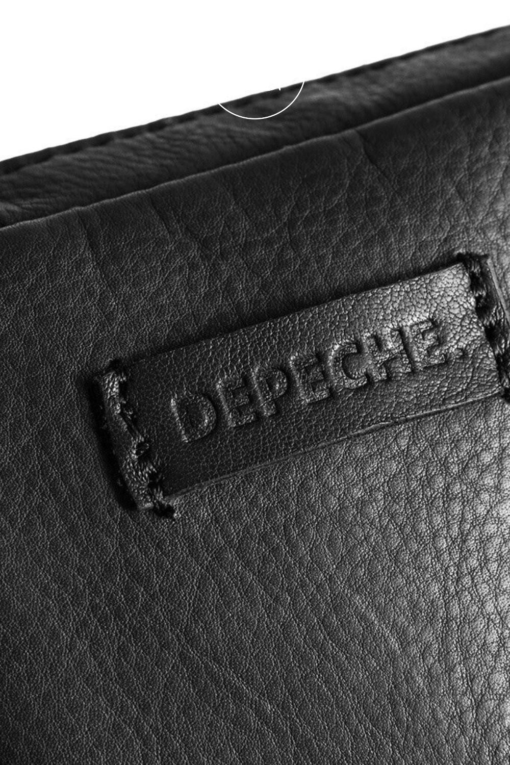 DEPECHE 15700 BLACK LEATHER PHONEBAG WITH GOLD HARDWARE AND SMALL FRONT POCKET