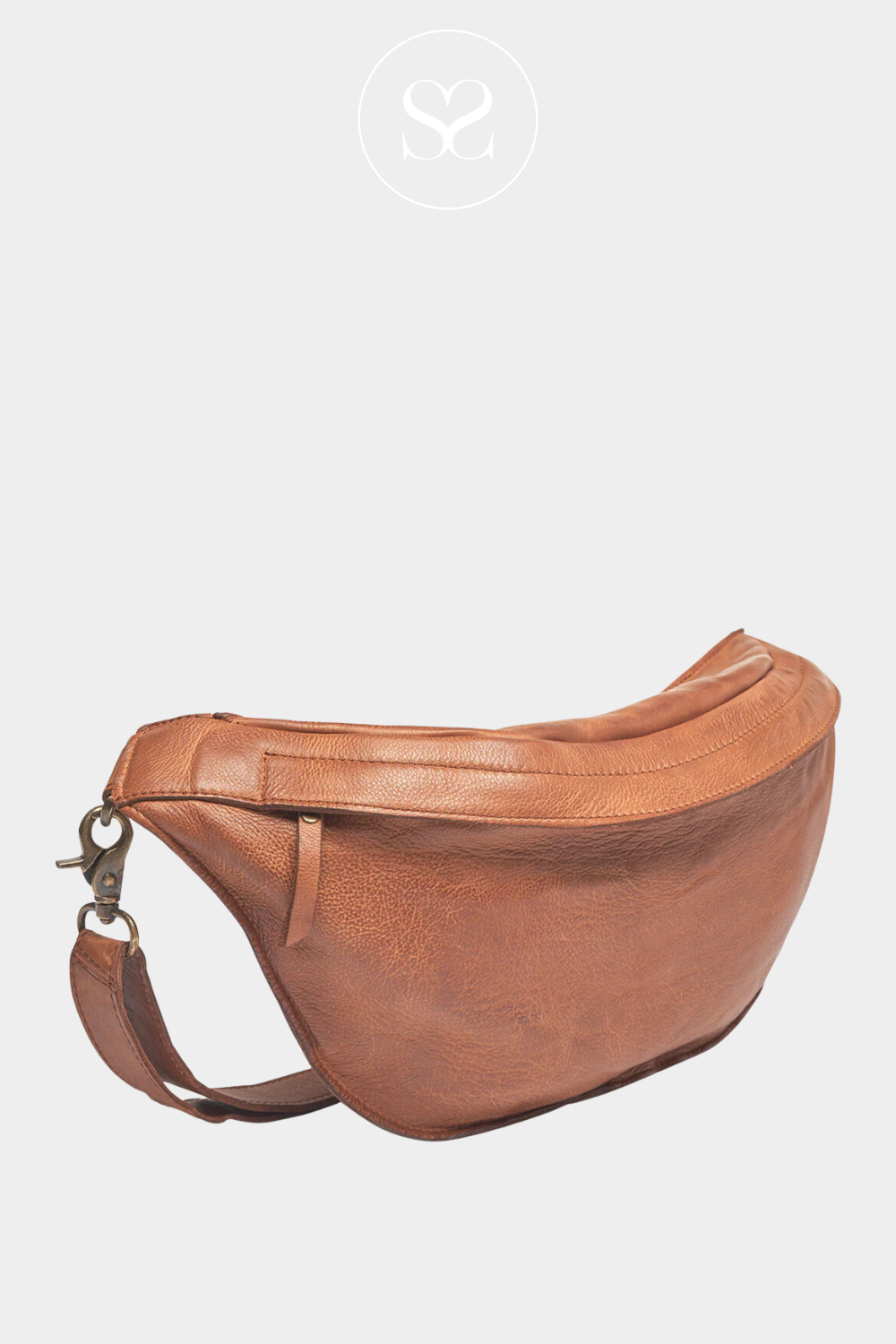 BROWN LEATHER CROSSBODY BUM BAG FROM DEPECHE