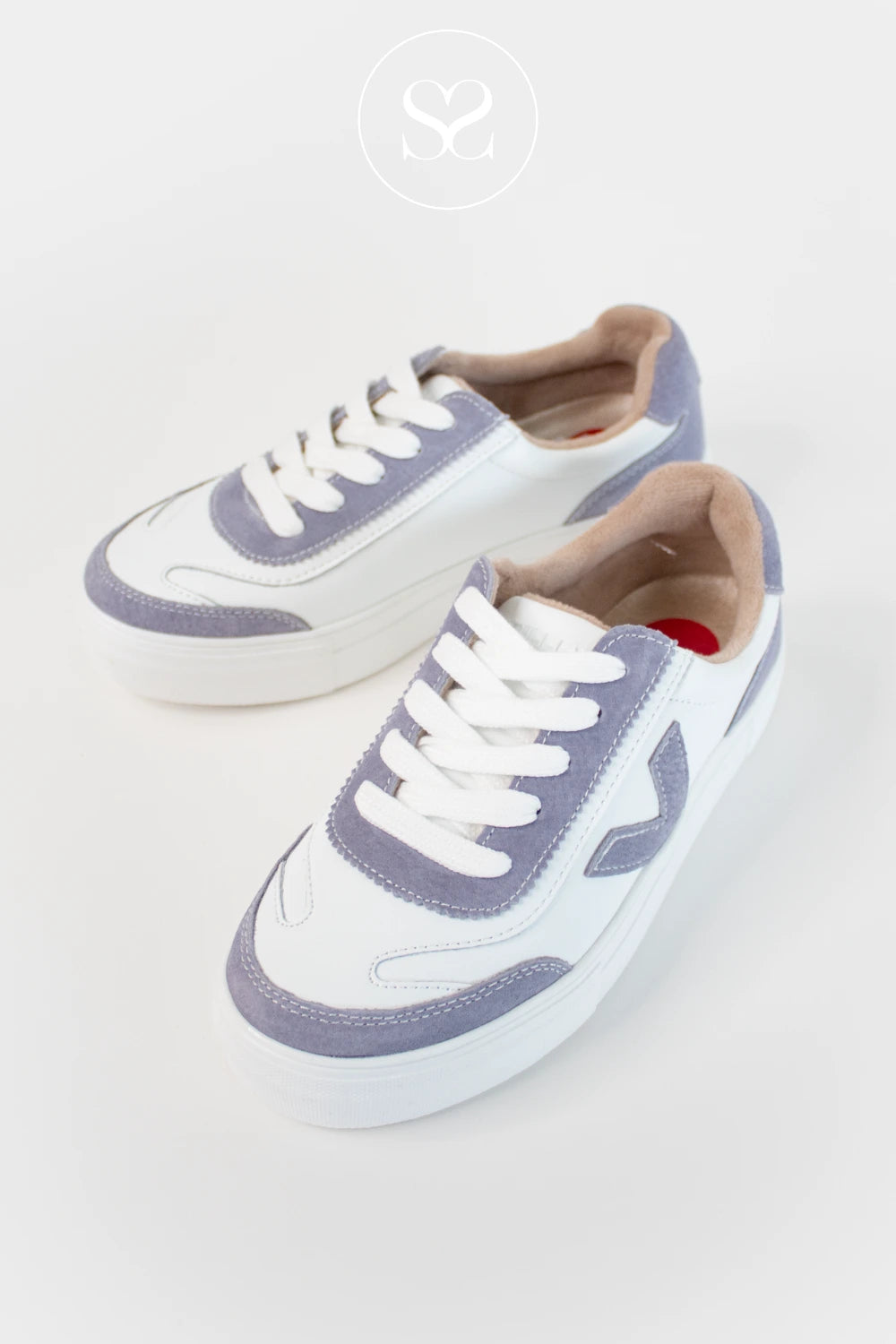 DRILLEYS LILAC (MYSTIC CRYSTAL)  EIGHTY FLATFORM SNEAKERS WITH CUSHIONED INSOLE FOR EXTRA COMFORT 