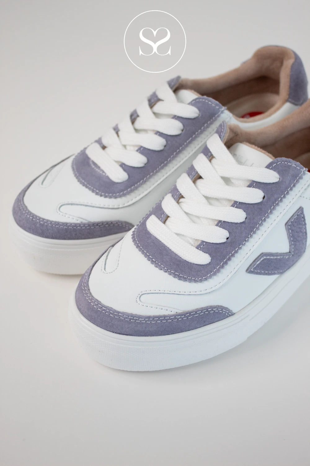 DRILLEYS LILAC (MYSTIC CRYSTAL) EIGHTY FLATFORM SNEAKERS DESIGNED FOR EVERYDAY COMFORT WITH SOFT INSOLE AND WHITE LACES 
