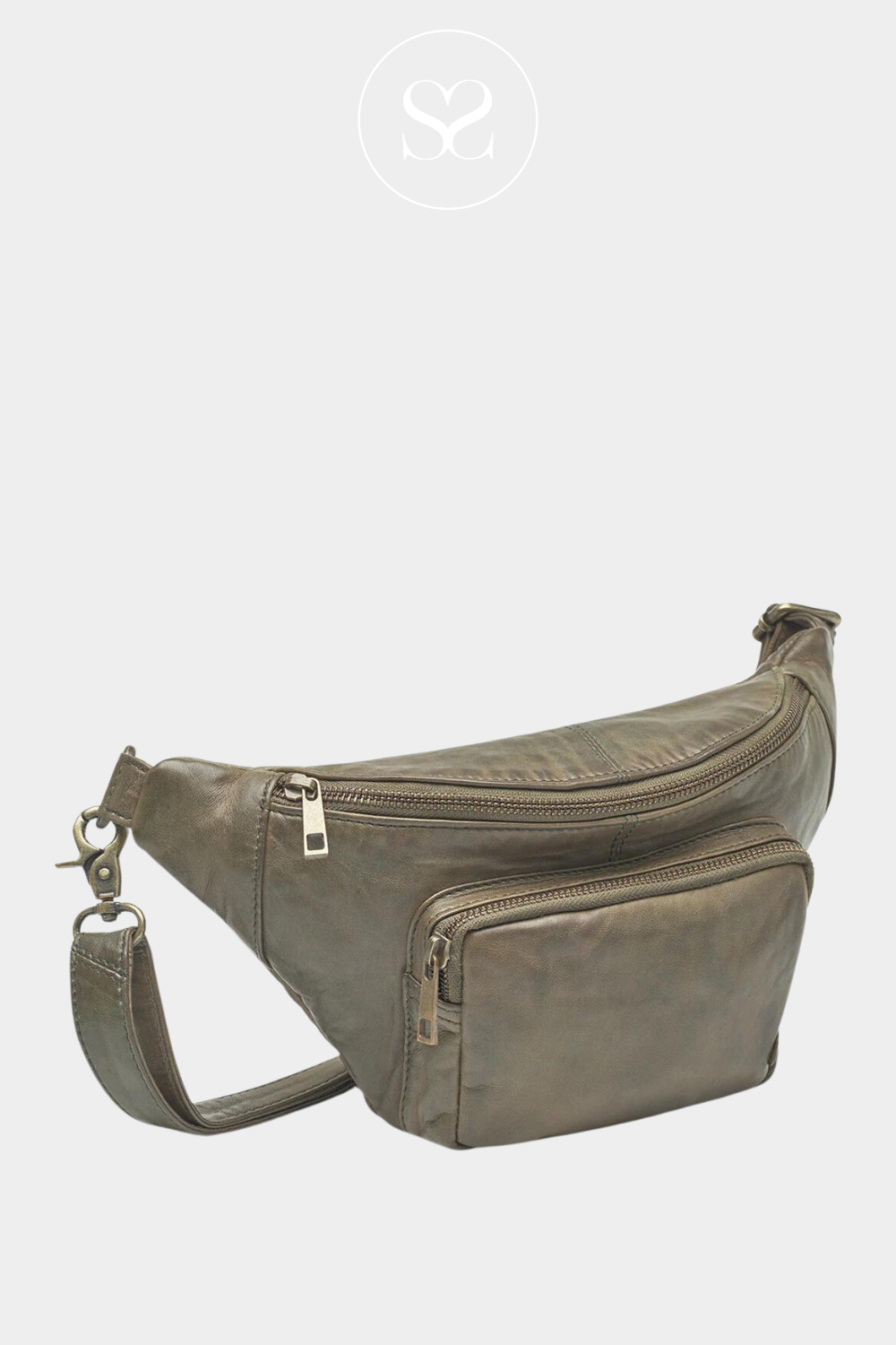 Depeche crossbody bum bag in olive green