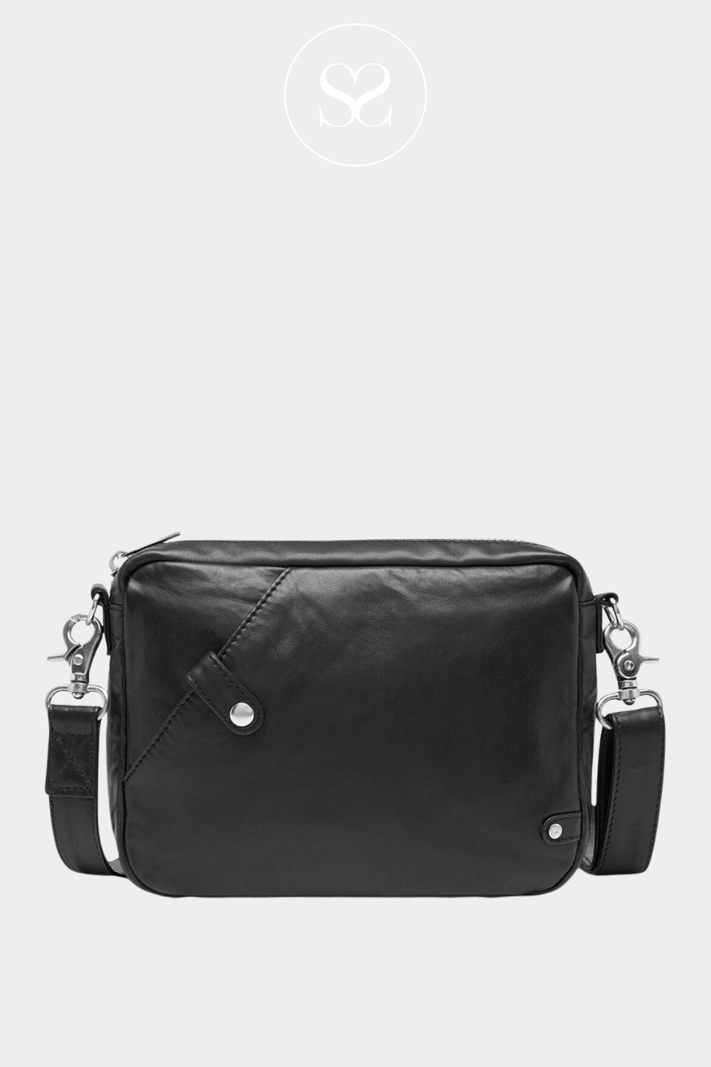 depeche black leather crossbody bag 